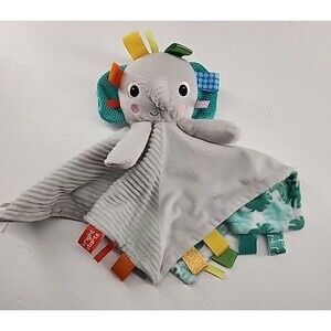 Bright Starts Gray Elephant Cuddle Lovey Baby Security Blanket Unisex Baby Toddl